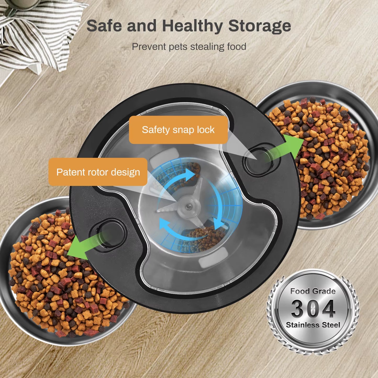4.5L Button Wifi Automatic Cat Feeder Includes Two Stainless Steel Bowls Smart Pet Cat and Dogs Food Dispenser Feeder Pet Feeder