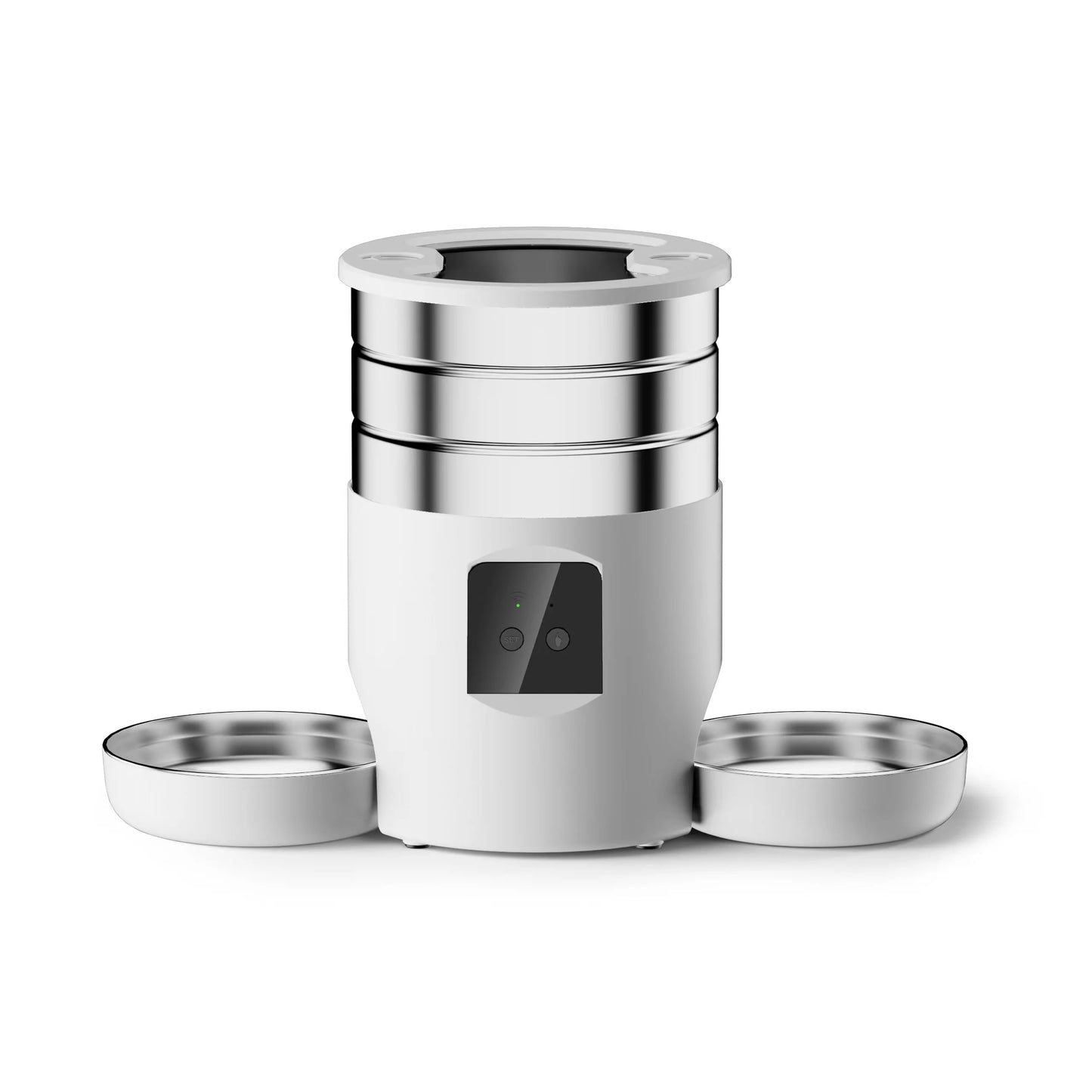 4.5L Button Wifi Automatic Cat Feeder Includes Two Stainless Steel Bowls Smart Pet Cat and Dogs Food Dispenser Feeder Pet Feeder